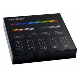 Miboxer B4-B Pilot ścienny LED RGB+CCT 4-strefowy 2.4GHz Milight czarny