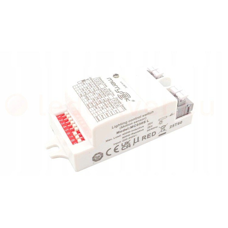 Czujnik ruchu LED mikrofalowy 800W regulowany Merrytek MC030SL łatwy montaż