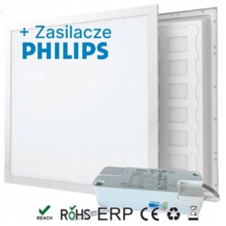 Panel LED kwadrat NATYNKOWY 60 x 60 cm biały 6 SZTUK + zasilacze PHILIPS