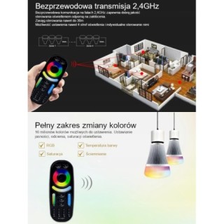 MiBoxer FUT092-B Pilot taśmy LED RGB/CCT 4 strefy czarny 2,4G