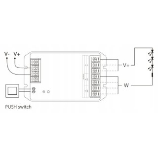 MiBoxer HR2 Kontroler LED 2w1 MONO / CCT 12–48V DC 2.4GHz max 30A