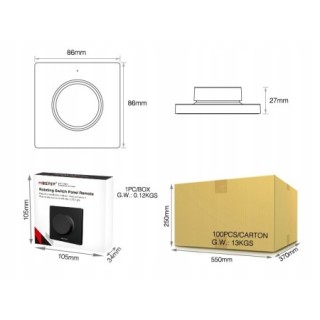 MiBoxer K1-B ścienny pilot CCT mono LED 2.4GHz Magnetyczny panel Milight