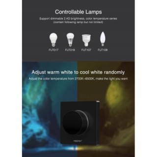 MiBoxer K1-B ścienny pilot CCT mono LED 2.4GHz Magnetyczny panel Milight