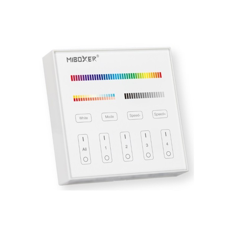 Miboxer B4 Pilot ścienny LED RGB+CCT 4-strefowy 2.4GHz Milight biały
