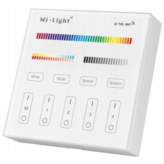 Miboxer B4 Pilot ścienny LED RGB+CCT 4-strefowy 2.4GHz Milight biały