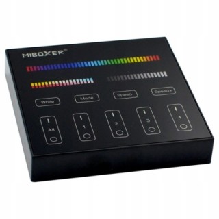 Miboxer B4-B Pilot ścienny taśma LED RGB+CCT 4-strefowy Milight czarny