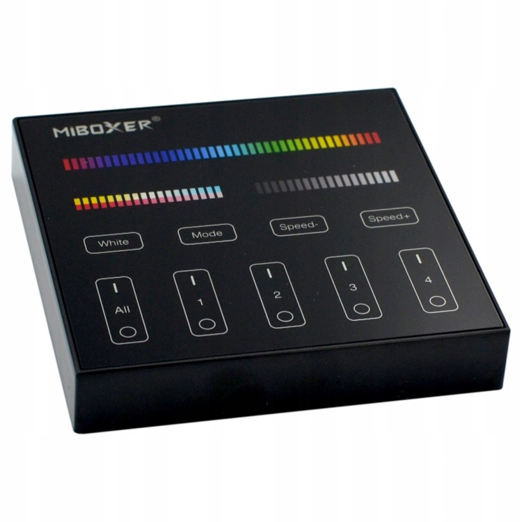 Miboxer B4-B Pilot ścienny taśma LED RGB+CCT 4-strefowy Milight czarny