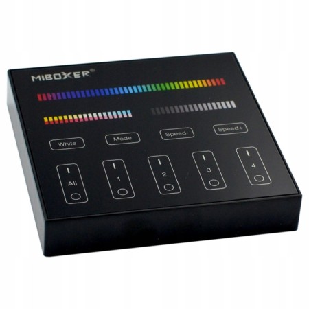 Miboxer B4-B Pilot ścienny taśma LED RGB+CCT 4-strefowy Milight czarny