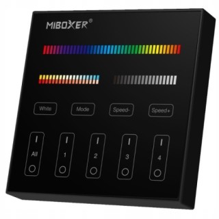 Miboxer B4-B Pilot ścienny taśma LED RGB+CCT 4-strefowy Milight czarny