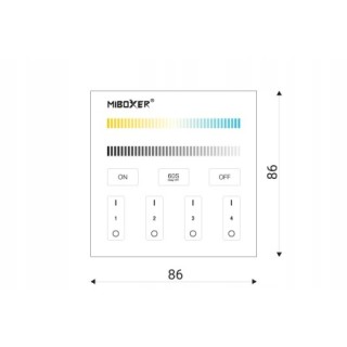 MiBoxer B2 Naścienny pilot taśma LED CCT 4-strefowy panel dotykowy magnes