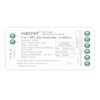 MiBoxer SPIR3 Sterownik LED SPI 3w1 2.4 GHz RGB/RGBW/ARGB