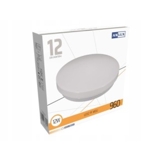 Plafon LED okrągły Anlux 26 x 5,5 cm biały IP44 12W 4000k