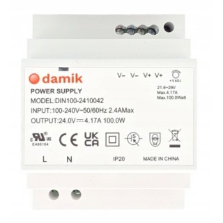 Zasilacz LED na szynę DIN DAMIK DIN100 24V 4,17A 100W