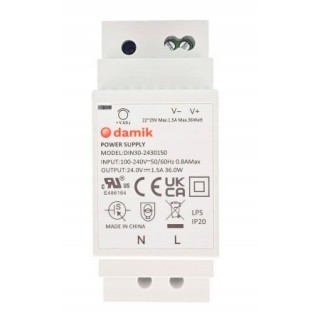 Zasilacz LED na szynę DIN DAMIK DIN30 30W 24V