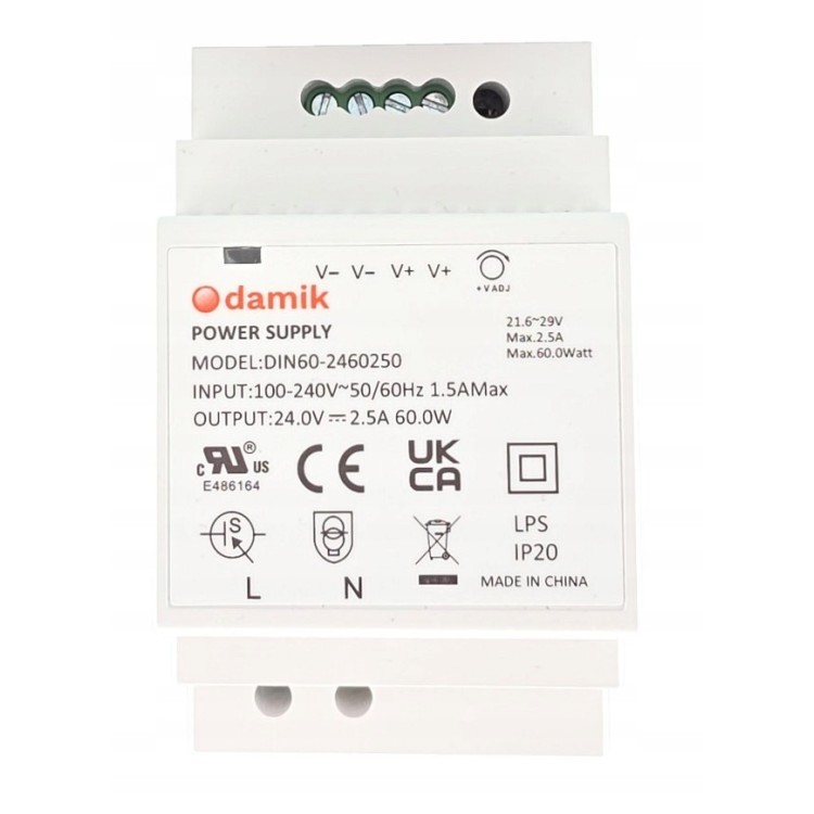 Zasilacz LED DAMIK DIN60 24V 2.5A 60W na szynę DIN