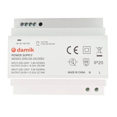 Zasilacz LED na szynę DIN DAMIK DIN150 24V 6.25A 150W