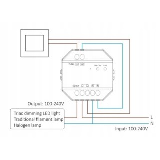 MiBoxer TRI-C1ZR ściemniacz Dimmer Triac AC Zigbee 3.0 + 2.4 GHz RF + PUSH