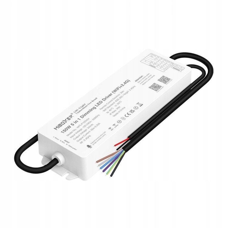 MiBoxer WP5-P150V24 Zasilacz LED 150W 5w1 RGBW CCT WiFi + 2.4G IP67 Milight