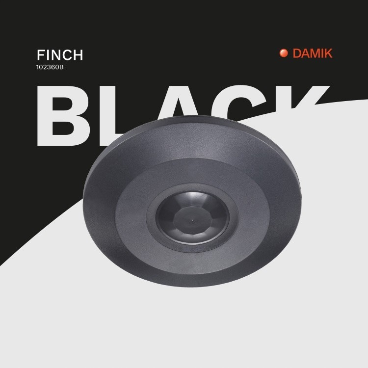 DAMIK Czujnik czujka ruchu PIR natynkowy sufitowy Finch 360° 2000W czarny