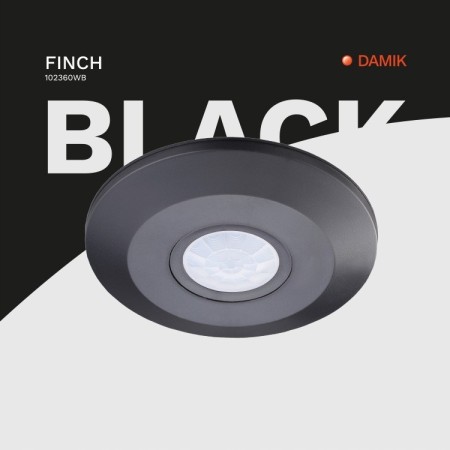 DAMIK Czujnik czujka ruchu PIR natynkowy sufitowy Finch 360° 2000W czarny