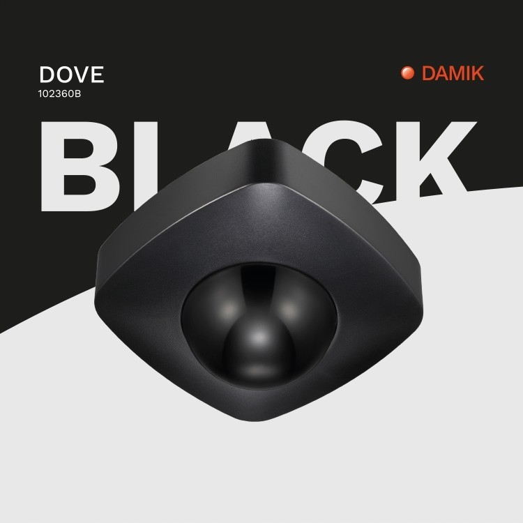 Damik Czujnik czujka ruchu PIR natynkowy sufitowy Dove 360° 2000W czarny