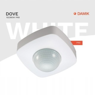 DAMIK Czujnik czujka PIR natynkowy sufitowy Dove 360° 2000W biały IP65