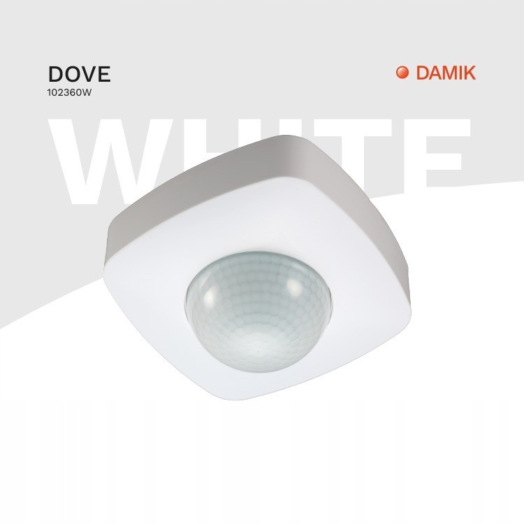DAMIK Czujnik czujka ruchu PIR Dove 360° 2000W Biały natynkowy sufitowy DAMIK Czujnik czujka ruchu PIR Dove 360° 2000W Biały natynkowy sufitowy