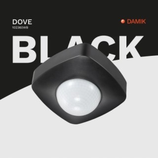 DAMIK Czujnik czujka ruchu PIR natynkowy sufitowy Dove 360° 2000W czarny