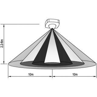 DAMIK Czujnik czujka ruchu PIR natynkowy sufitowy Dove 360° 2000W czarny