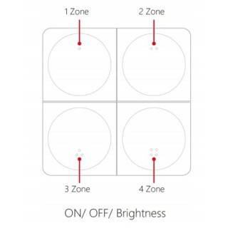 MiBoxer K4-W Panel dotykowy 2.4GHz 4-strefowy jasność biały milight