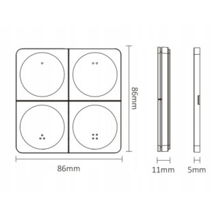 MiBoxer K4-B Panel przycisków 2.4GHz 4-strefowy jasność Czarny milight