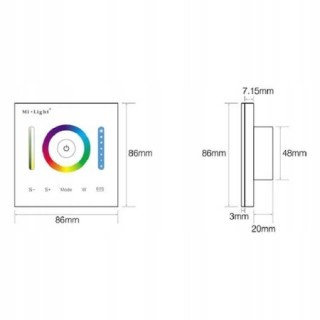 MiBoxer P3 Panel dotykowy LED 3 w 1 (RGB/RGBW/RGB+CCT) 2.4GHz milight