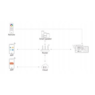 MiBoxer SM5 5w1 Sterownik taśmy LED Matter over + WiFi + 2,4GHz RGB / CCT