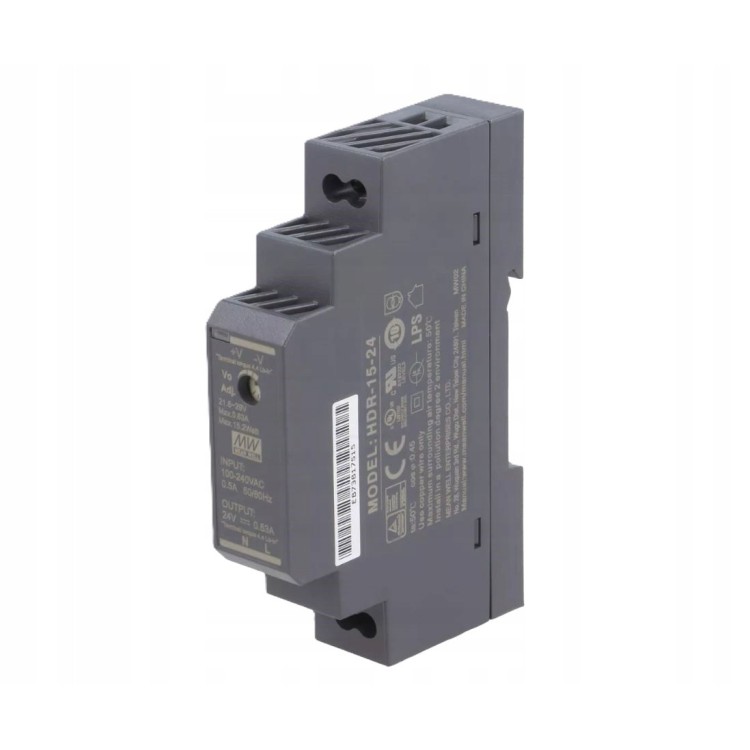Zasilacz led na szynę DIN RAIL MEAN WELL HDR-15-24