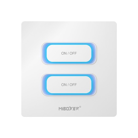 MiBoxer ESR2-W Przełącznik 2-GANG 2 strefy ściemniacz 2.4G 230V Biały