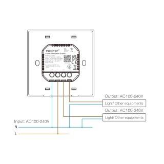 MiBoxer ESW2-B inteligentny przełącznik LED 2-GANG WiFi 2.4GHz Tuya Czarny