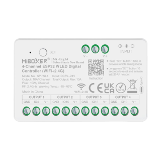MiBoxer SPI-WL4 sterownik 4-kanałów cyfrowych taśm LED SPI ESP32 WiFi 2.4G