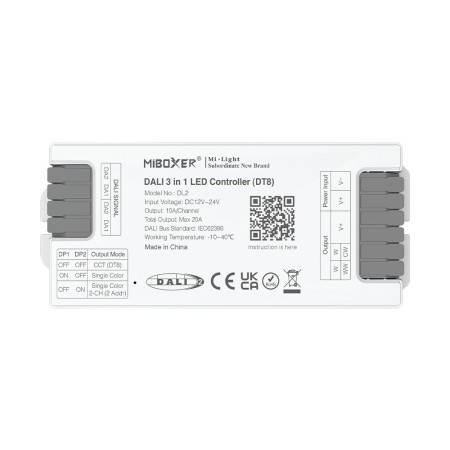 MiBoxer DL2 DALI-2 (DT8) sterownik LED CCT / Single Color 2-kanały NOWOŚĆ