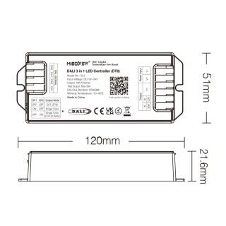 MiBoxer DL2 DALI-2 (DT8) sterownik LED CCT / Single Color 2-kanały NOWOŚĆ