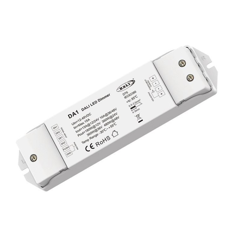 SkyDance DA4-M 4-kanałowy sterownik ściemniacz LED DALI CV DT6/DT8 12–48V