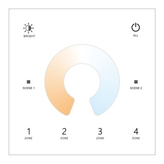 SkyDance TW2-4 W dotykowy panel ścienny CCT RF 2.4GHz, 4 strefy Biały