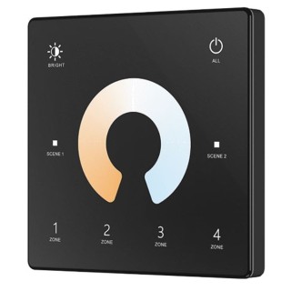 SkyDance TW2-4 B dotykowy panel ścienny CCT RF 2.4GHz, 4 strefy Czarny