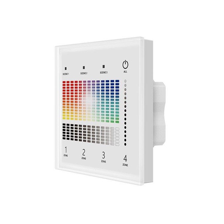 TD4-4SH dotykowy panel ścienny DALI MASTER RGBW 4 strefy, DT6 / DT8 Biały