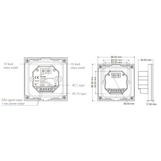 TD4-4SH dotykowy panel ścienny DALI MASTER RGBW 4 strefy, DT6 / DT8 Biały