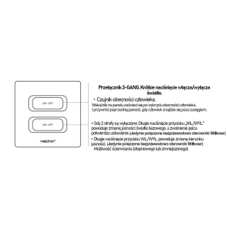 MiBoxer ESR2T-B - Inteligentny przełącznik 2-GANG 2.4GHz + 230V Czarny