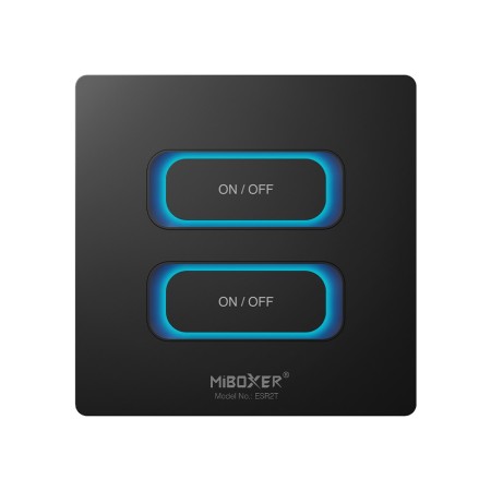 MiBoxer ESR2T-B - Inteligentny przełącznik 2-GANG 2.4GHz + 230V Czarny