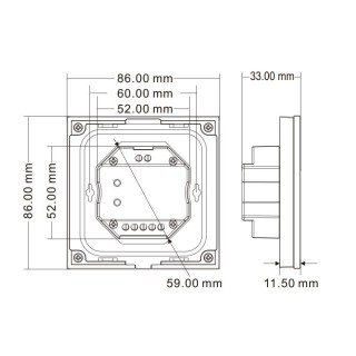 SkyDance T2-W Dotykowy panel ścienny CCT 2CH 12–48V DC (2×5A) Biały
