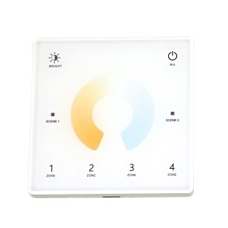 SkyDance T2-W Dotykowy panel ścienny CCT 2CH 12–48V DC (2×5A) Biały