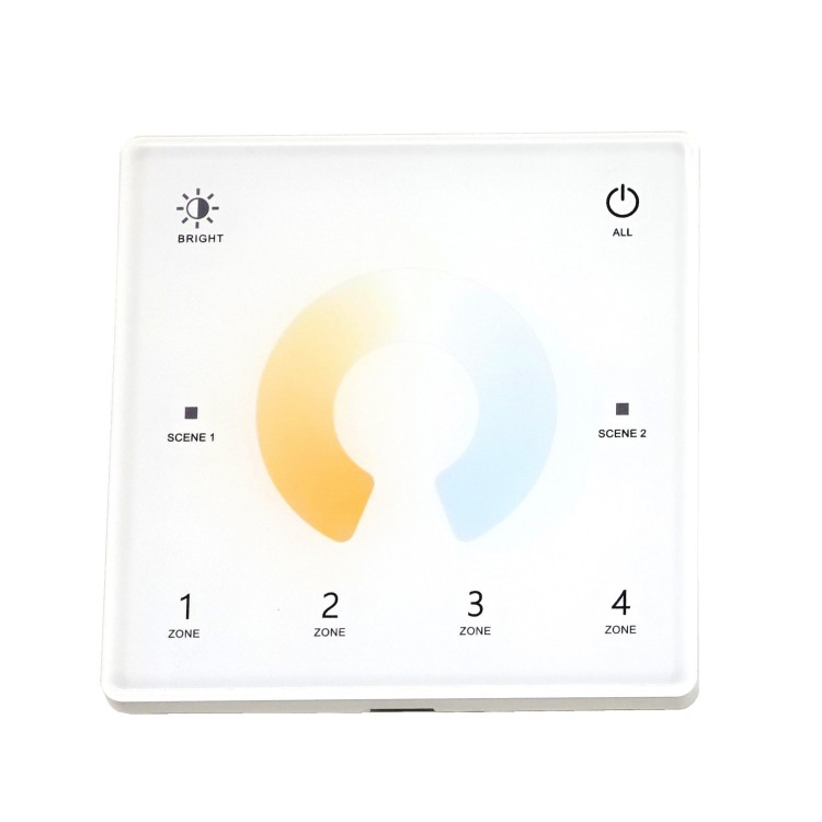 SkyDance T2-W Dotykowy panel ścienny CCT 2CH 12–48V DC (2×5A) Biały