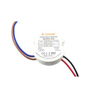 Zasilacz do taśm LED DAMIK 24V 30W dopuszkowy 1,2A okrągły IP67 Round 30-24